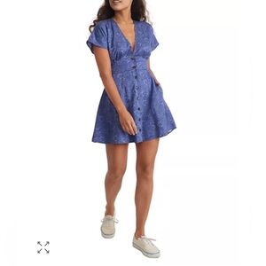 Marine Layer Camila Mini Dress Navy Ditsy Floral size small